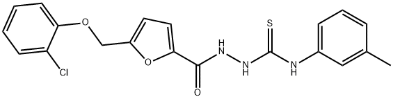 1-[[5-[(2-chlorophenoxy)methyl]furan-2-carbonyl]amino]-3-(3-methylphenyl)thiourea Struktur