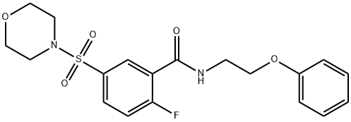 2-fluoro-5-morpholin-4-ylsulfonyl-N-(2-phenoxyethyl)benzamide Struktur