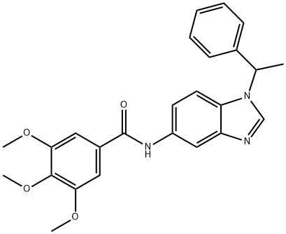 3,4,5-trimethoxy-N-[1-(1-phenylethyl)benzimidazol-5-yl]benzamide Struktur