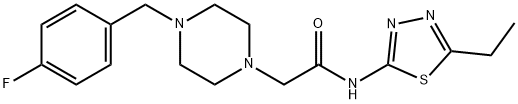 N-(5-ethyl-1,3,4-thiadiazol-2-yl)-2-[4-[(4-fluorophenyl)methyl]piperazin-1-yl]acetamide Struktur