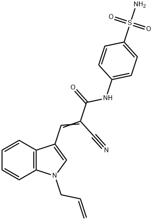 (E)-2-cyano-3-(1-prop-2-enylindol-3-yl)-N-(4-sulfamoylphenyl)prop-2-enamide Struktur