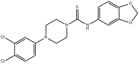 N-(1,3-benzodioxol-5-yl)-4-(3,4-dichlorophenyl)piperazine-1-carbothioamide Struktur