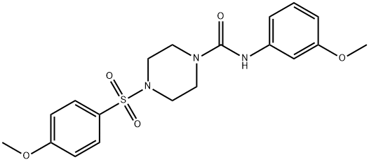 N-(3-methoxyphenyl)-4-(4-methoxyphenyl)sulfonylpiperazine-1-carboxamide Struktur