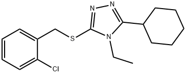 3-[(2-chlorophenyl)methylsulfanyl]-5-cyclohexyl-4-ethyl-1,2,4-triazole Struktur