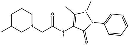 N-(1,5-dimethyl-3-oxo-2-phenylpyrazol-4-yl)-2-(3-methylpiperidin-1-yl)acetamide Struktur