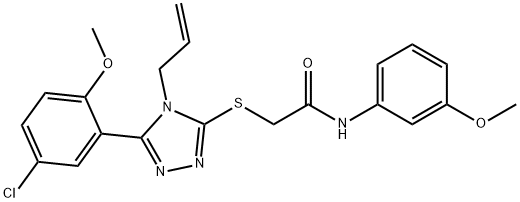 2-[[5-(5-chloro-2-methoxyphenyl)-4-prop-2-enyl-1,2,4-triazol-3-yl]sulfanyl]-N-(3-methoxyphenyl)acetamide Struktur