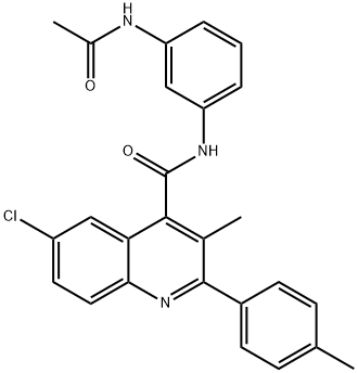 N-(3-acetamidophenyl)-6-chloro-3-methyl-2-(4-methylphenyl)quinoline-4-carboxamide Struktur