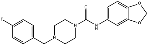 N-(1,3-benzodioxol-5-yl)-4-[(4-fluorophenyl)methyl]piperazine-1-carboxamide Struktur