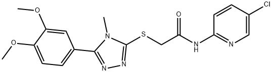 N-(5-chloropyridin-2-yl)-2-[[5-(3,4-dimethoxyphenyl)-4-methyl-1,2,4-triazol-3-yl]sulfanyl]acetamide Struktur