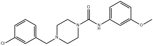 4-[(3-chlorophenyl)methyl]-N-(3-methoxyphenyl)piperazine-1-carboxamide Struktur