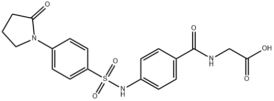 2-[[4-[[4-(2-oxopyrrolidin-1-yl)phenyl]sulfonylamino]benzoyl]amino]acetic acid Struktur