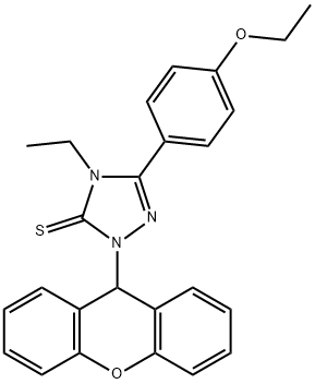 5-(4-ethoxyphenyl)-4-ethyl-2-(9H-xanthen-9-yl)-1,2,4-triazole-3-thione Struktur