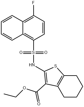 ethyl 2-[(4-fluoronaphthalen-1-yl)sulfonylamino]-4,5,6,7-tetrahydro-1-benzothiophene-3-carboxylate Struktur