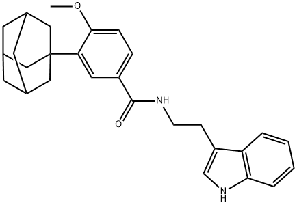 3-(1-adamantyl)-N-[2-(1H-indol-3-yl)ethyl]-4-methoxybenzamide Struktur