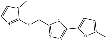 2-(5-methylfuran-2-yl)-5-[(1-methylimidazol-2-yl)sulfanylmethyl]-1,3,4-oxadiazole Struktur