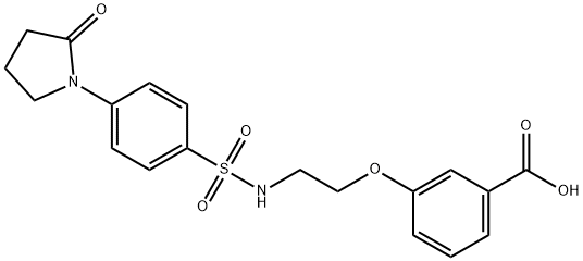 3-[2-[[4-(2-oxopyrrolidin-1-yl)phenyl]sulfonylamino]ethoxy]benzoic acid Struktur