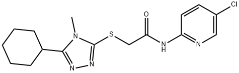 N-(5-chloropyridin-2-yl)-2-[(5-cyclohexyl-4-methyl-1,2,4-triazol-3-yl)sulfanyl]acetamide Struktur