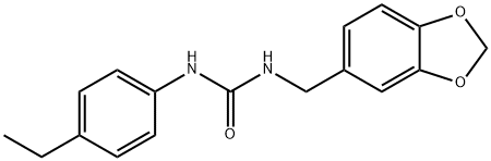 1-(1,3-benzodioxol-5-ylmethyl)-3-(4-ethylphenyl)urea Struktur