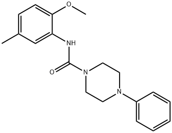 N-(2-methoxy-5-methylphenyl)-4-phenylpiperazine-1-carboxamide Struktur