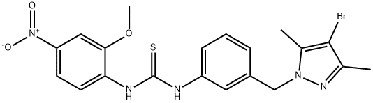 1-[3-[(4-bromo-3,5-dimethylpyrazol-1-yl)methyl]phenyl]-3-(2-methoxy-4-nitrophenyl)thiourea Struktur