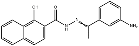 N-[(E)-1-(3-aminophenyl)ethylideneamino]-1-hydroxynaphthalene-2-carboxamide Struktur