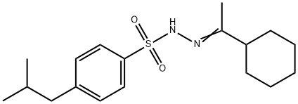 N-[(Z)-1-cyclohexylethylideneamino]-4-(2-methylpropyl)benzenesulfonamide Struktur