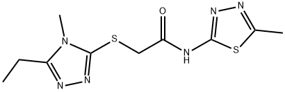 2-[(5-ethyl-4-methyl-1,2,4-triazol-3-yl)sulfanyl]-N-(5-methyl-1,3,4-thiadiazol-2-yl)acetamide Struktur