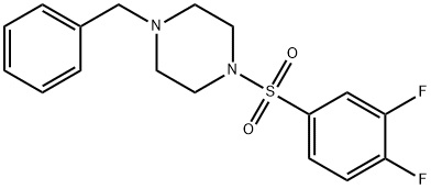 1-benzyl-4-(3,4-difluorophenyl)sulfonylpiperazine Struktur