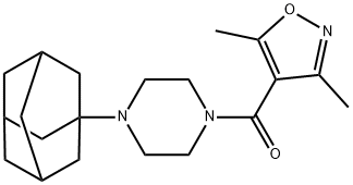 [4-(1-adamantyl)piperazin-1-yl]-(3,5-dimethyl-1,2-oxazol-4-yl)methanone Struktur