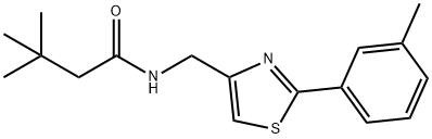 3,3-dimethyl-N-[[2-(3-methylphenyl)-1,3-thiazol-4-yl]methyl]butanamide Struktur