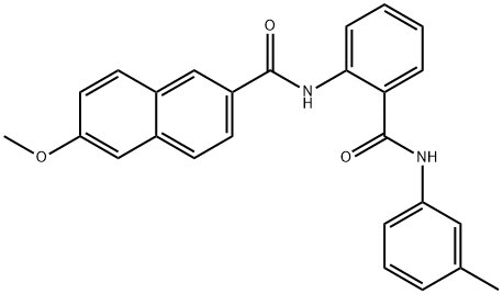 6-methoxy-N-[2-[(3-methylphenyl)carbamoyl]phenyl]naphthalene-2-carboxamide Struktur