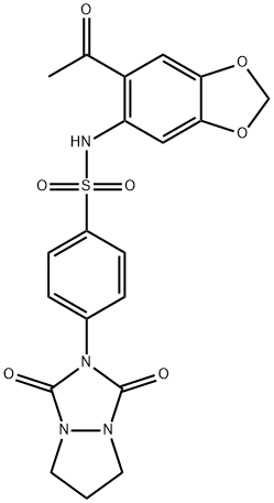 N-(6-acetyl-1,3-benzodioxol-5-yl)-4-(1,3-dioxo-6,7-dihydro-5H-pyrazolo[1,2-a][1,2,4]triazol-2-yl)benzenesulfonamide Struktur