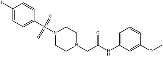 2-[4-(4-fluorophenyl)sulfonylpiperazin-1-yl]-N-(3-methoxyphenyl)acetamide Struktur