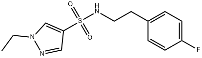 1-ethyl-N-[2-(4-fluorophenyl)ethyl]pyrazole-4-sulfonamide Struktur