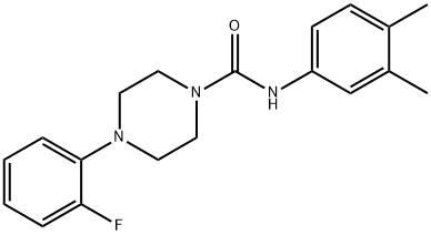 N-(3,4-dimethylphenyl)-4-(2-fluorophenyl)piperazine-1-carboxamide Struktur