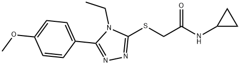 N-cyclopropyl-2-[[4-ethyl-5-(4-methoxyphenyl)-1,2,4-triazol-3-yl]sulfanyl]acetamide Struktur