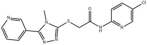 N-(5-chloropyridin-2-yl)-2-[(4-methyl-5-pyridin-3-yl-1,2,4-triazol-3-yl)sulfanyl]acetamide Struktur