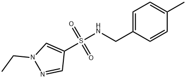 1-ethyl-N-[(4-methylphenyl)methyl]pyrazole-4-sulfonamide Struktur