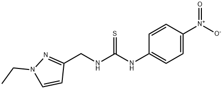 1-[(1-ethylpyrazol-3-yl)methyl]-3-(4-nitrophenyl)thiourea Struktur