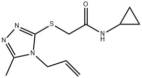 N-cyclopropyl-2-[(5-methyl-4-prop-2-enyl-1,2,4-triazol-3-yl)sulfanyl]acetamide Struktur