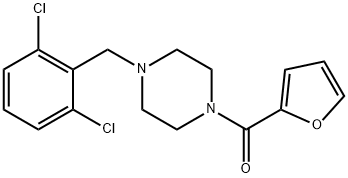 [4-[(2,6-dichlorophenyl)methyl]piperazin-1-yl]-(furan-2-yl)methanone Struktur