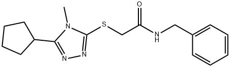 N-benzyl-2-[(5-cyclopentyl-4-methyl-1,2,4-triazol-3-yl)sulfanyl]acetamide Struktur