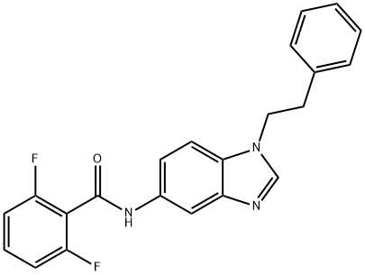 2,6-difluoro-N-[1-(2-phenylethyl)benzimidazol-5-yl]benzamide Struktur