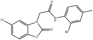 N-(2-bromo-4-methylphenyl)-2-(5-chloro-2-oxo-1,3-benzoxazol-3-yl)acetamide Struktur