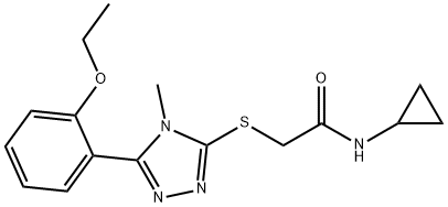 N-cyclopropyl-2-[[5-(2-ethoxyphenyl)-4-methyl-1,2,4-triazol-3-yl]sulfanyl]acetamide Struktur