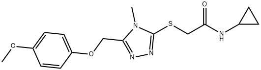 N-cyclopropyl-2-[[5-[(4-methoxyphenoxy)methyl]-4-methyl-1,2,4-triazol-3-yl]sulfanyl]acetamide Struktur