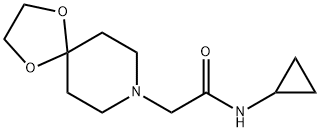 N-cyclopropyl-2-(1,4-dioxa-8-azaspiro[4.5]decan-8-yl)acetamide Struktur