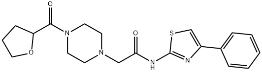 2-[4-(oxolane-2-carbonyl)piperazin-1-yl]-N-(4-phenyl-1,3-thiazol-2-yl)acetamide Struktur