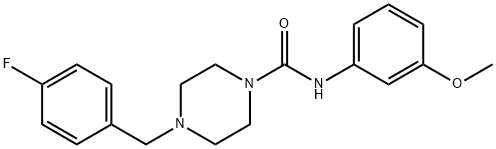 4-[(4-fluorophenyl)methyl]-N-(3-methoxyphenyl)piperazine-1-carboxamide Struktur