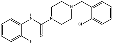 4-[(2-chlorophenyl)methyl]-N-(2-fluorophenyl)piperazine-1-carboxamide Struktur